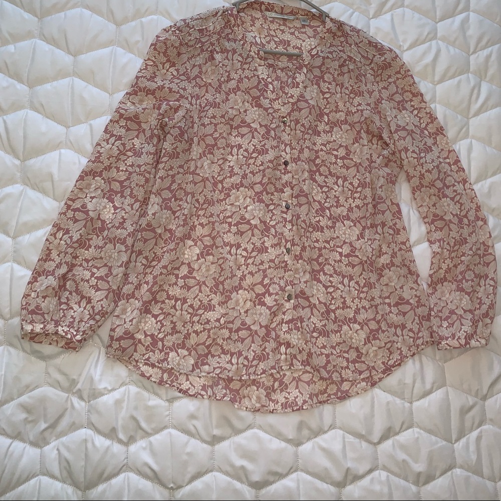 LC Lauren Conrad Floral Button Down Blouse